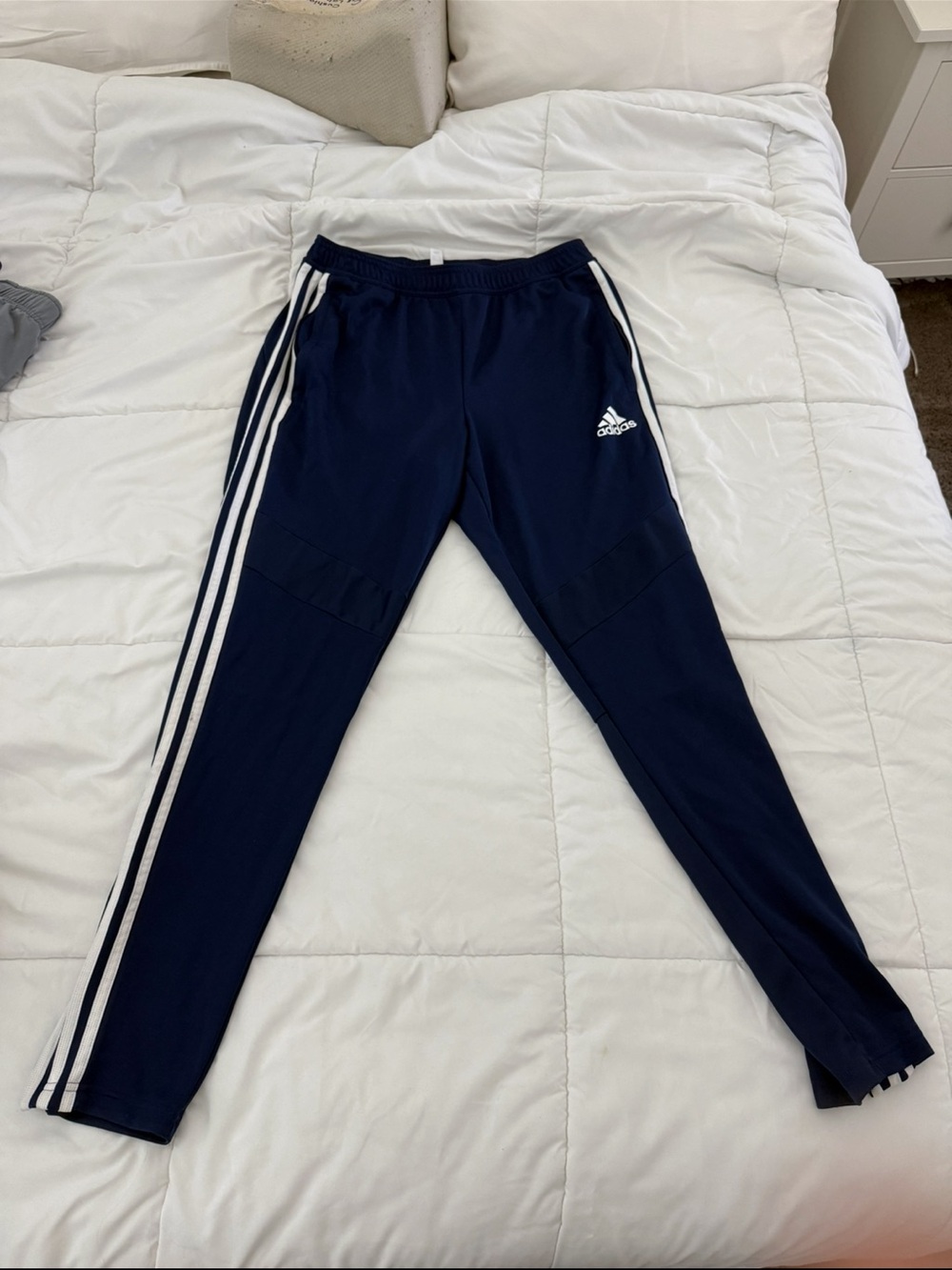 Men’s Adidas Navy Blue Joggers with White Triple Stripes